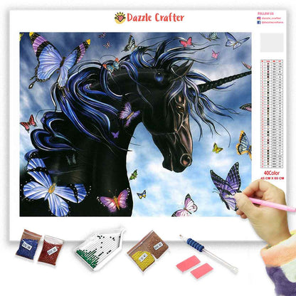 UNICORN AND BUTTERFLIES Diamond Painting Kit