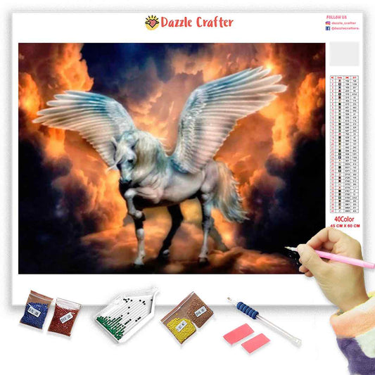 PHOENIX UNICORN IN BLAZING FIRE Diamond Painting Kit