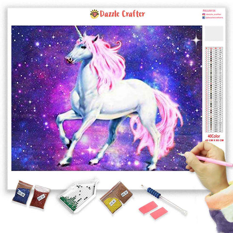 Image of UNICORN IN THE GALAXY Diamond Painting Kit