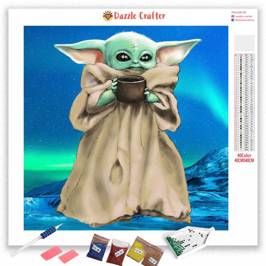 EMERALD SKY  BABY YODA  Diamond Painting Kit