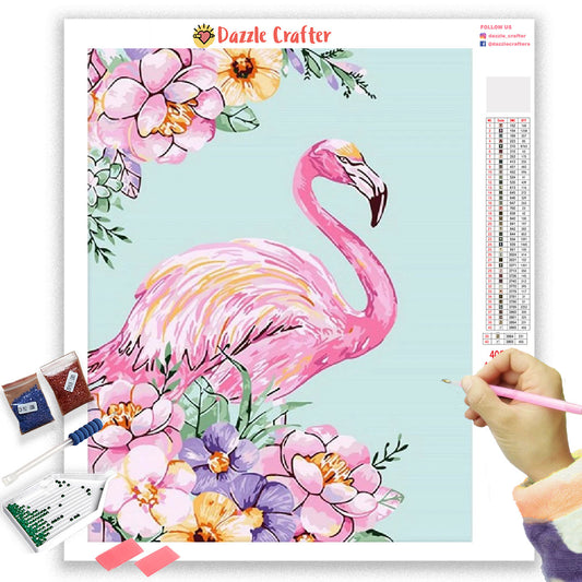 PASTEL PINK FLAMINGO Diamond Painting Kit