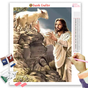 JESUS CHRIST WITH LAMB  Diamond Painting Kit