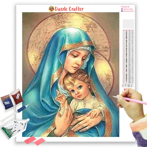 Image of MOTHER MARY WITH JESUS Diamond Painting Kit