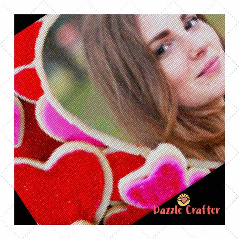 Image of CUSTOM PHOTO WITH SPECIAL HEART FRAME - MAKE YOUR OWN DIAMOND PAINTING