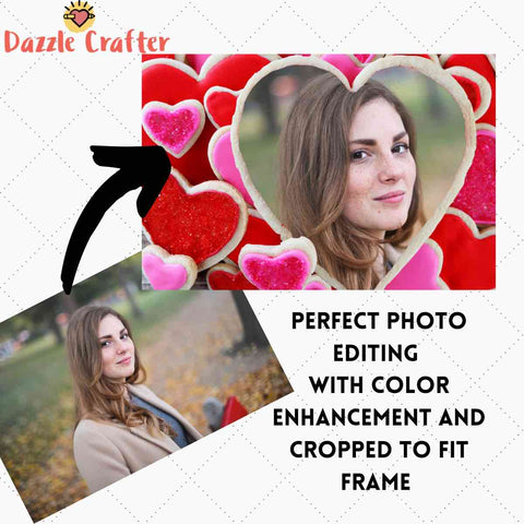 Image of CUSTOM PHOTO WITH SPECIAL HEART FRAME - MAKE YOUR OWN DIAMOND PAINTING