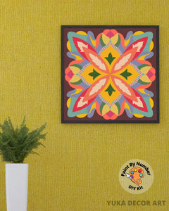 Mandala PAINT by NUMBER Kit for Adult , DIY Mandala Wall Art Art , Easy Beginner Acrylic Painting Kit,Home Decor Gift