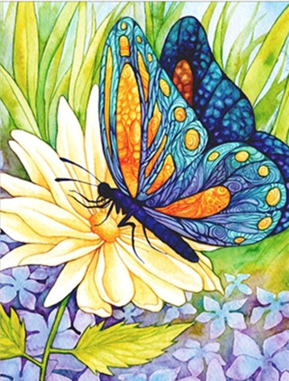 DAHLIA BUTTERFLY Diamond Painting Kit - DAZZLE CRAFTER