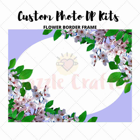 Image of CUSTOM PHOTO WITH FLOWER FRAME - MAKE YOUR OWN DIAMOND PAINTING
