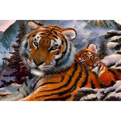 Image of TIGER AND CUB  Diamond Painting Kit