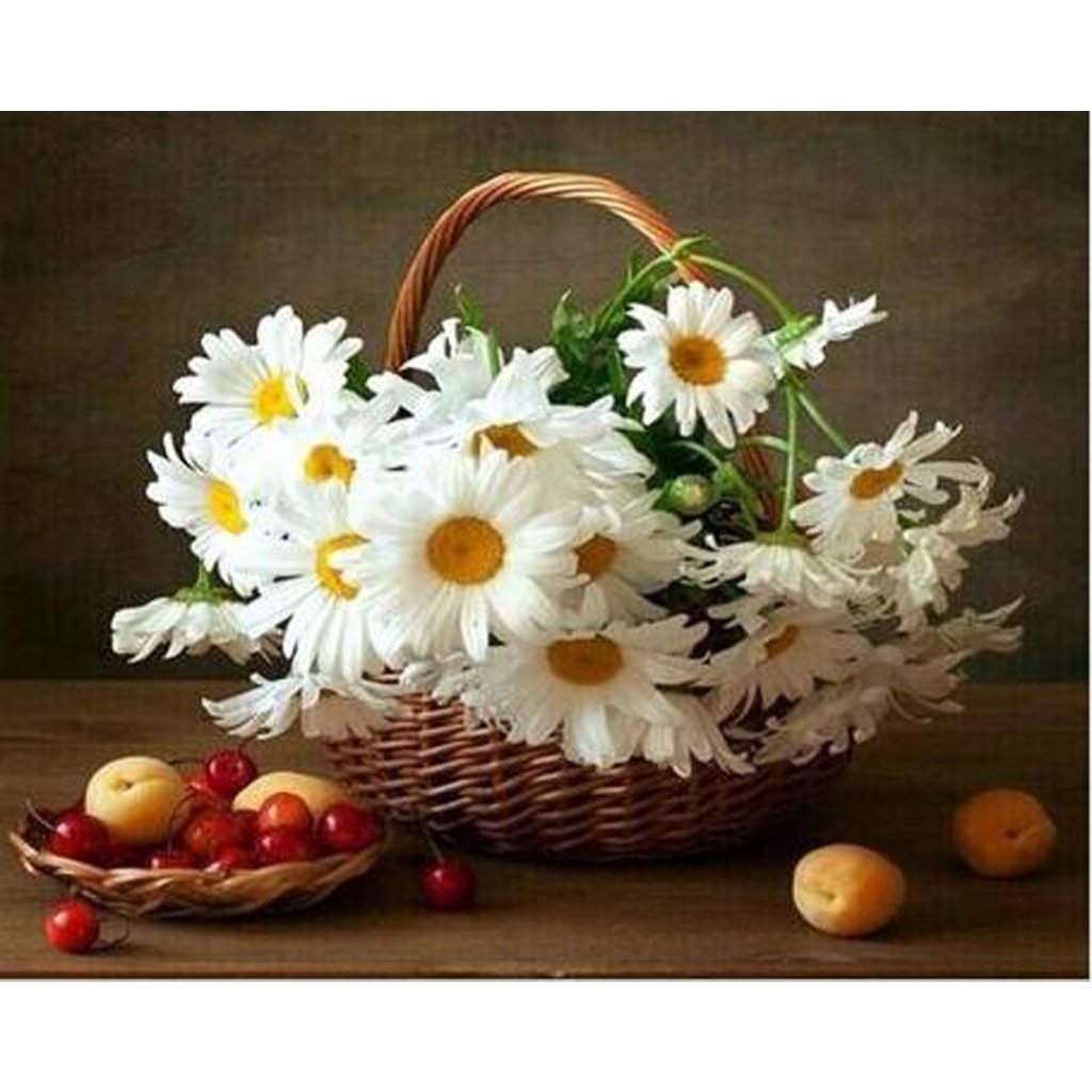 WHITE DAISIES Diamond Painting Kit