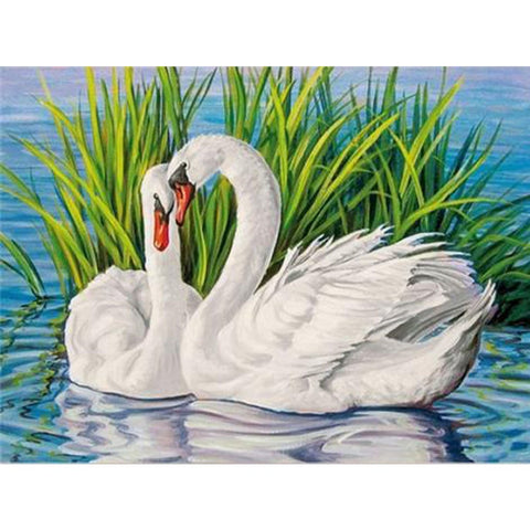 Image of WHITE SWAN LOVE Diamond Painting Kit