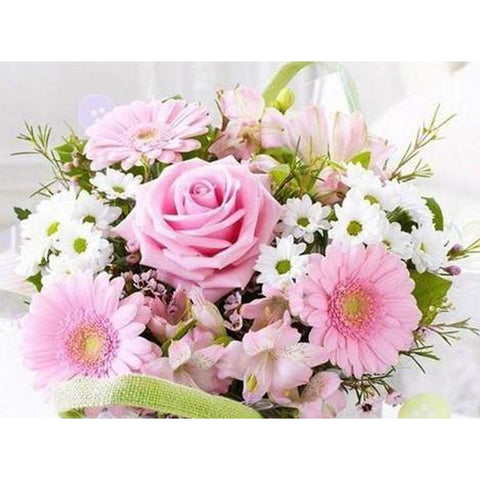 Image of PRETTY PINK FLOWERS Diamond Painting Kit