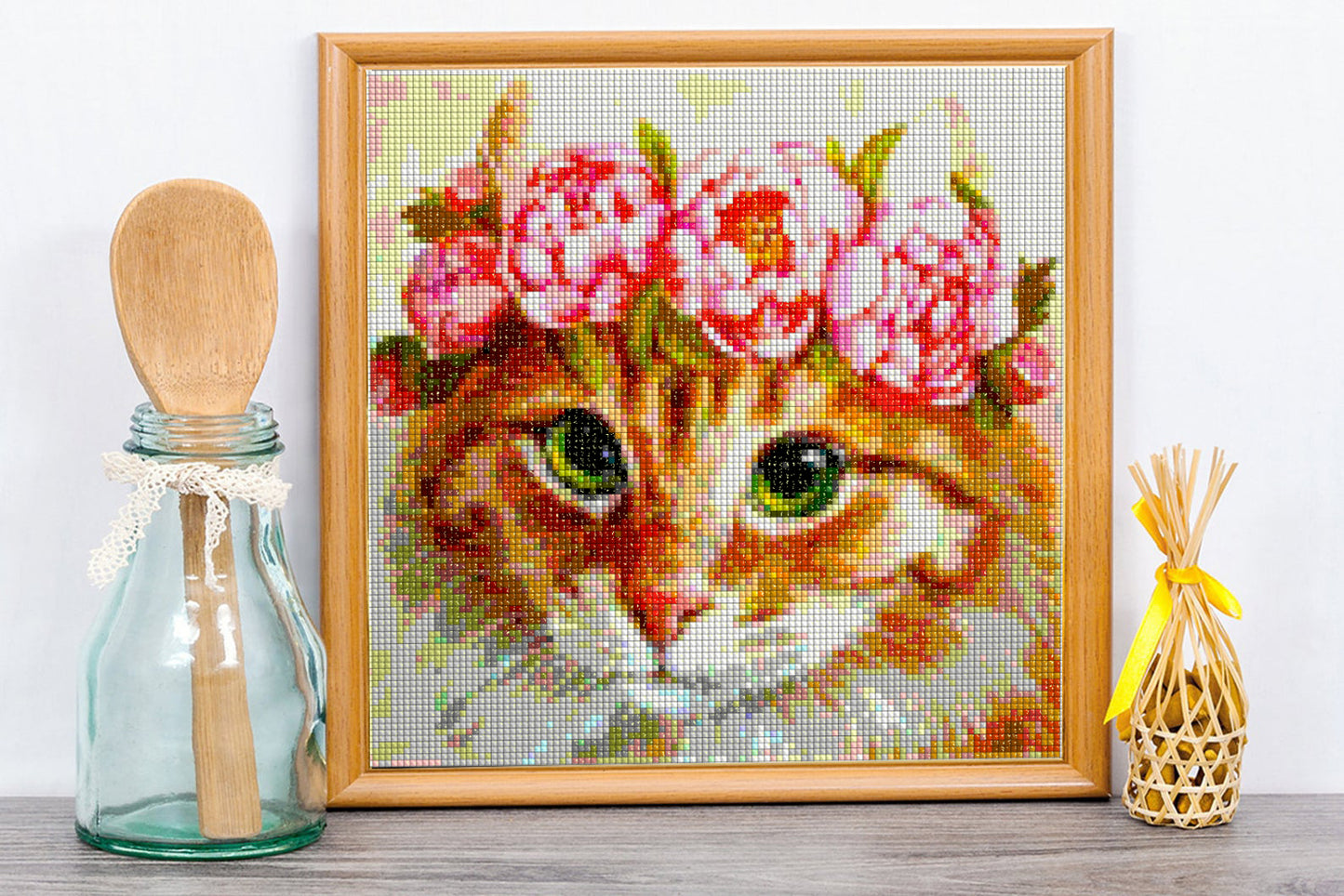 FLOWER CROWN KITTY Diamond Painting Kit - DAZZLE CRAFTER