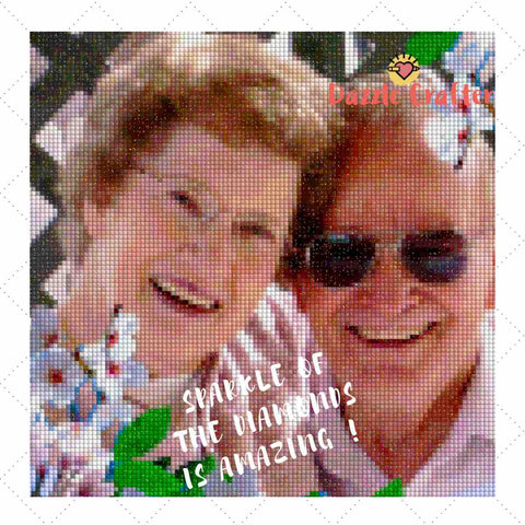 Image of CUSTOM PHOTO WITH FLOWER FRAME - MAKE YOUR OWN DIAMOND PAINTING