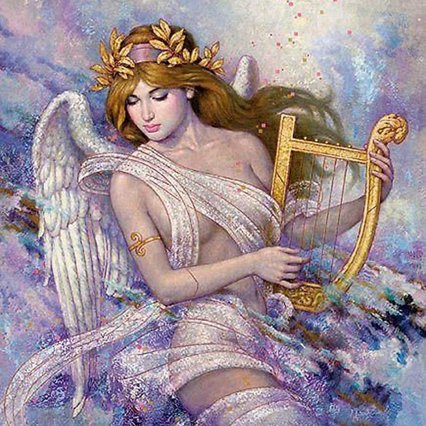 FAIRY WITH THE HARP Diamond Painting Kit - DAZZLE CRAFTER