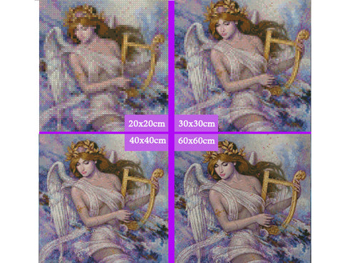 Image of FAIRY WITH THE HARP Diamond Painting Kit - DAZZLE CRAFTER