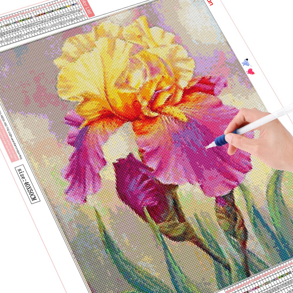YELLOW & PURPLE IRIS Diamond Painting Kit - DAZZLE CRAFTER