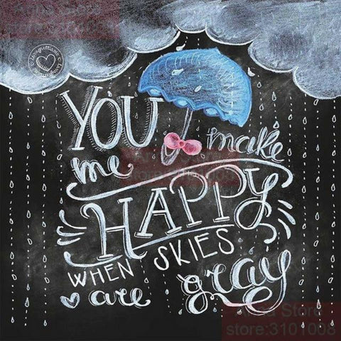 Image of CHALKBOARD QUOTES - YOU MAKE ME HAPPY Diamond Painting Kit - DAZZLE CRAFTER