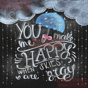 CHALKBOARD QUOTES - YOU MAKE ME HAPPY Diamond Painting Kit - DAZZLE CRAFTER