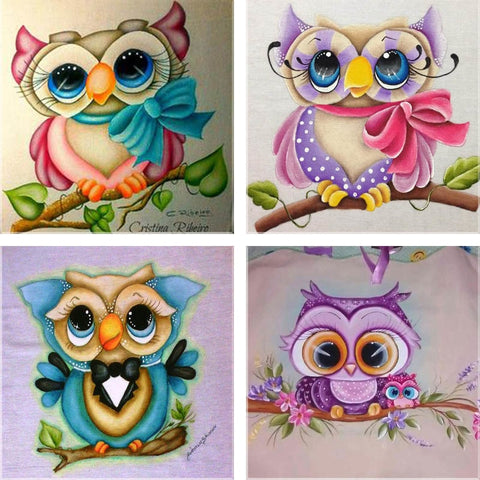 Image of OWL WITH BOW Diamond Painting Kit - DAZZLE CRAFTER