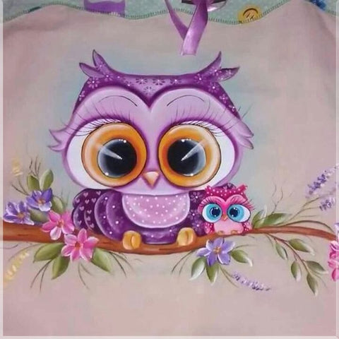 Image of OWL WITH BOW Diamond Painting Kit - DAZZLE CRAFTER