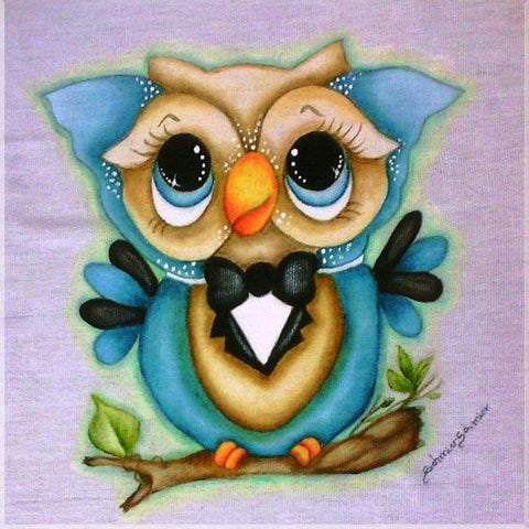 Image of OWL WITH BOW Diamond Painting Kit - DAZZLE CRAFTER