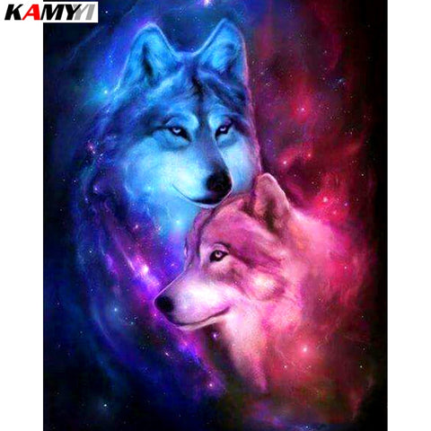 Image of Wolf Fantasy Diamond Painting Kit - DAZZLE CRAFTER