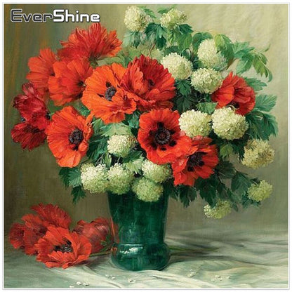 POPPIES IN A VASE Diamond painting Kit - DAZZLE CRAFTER