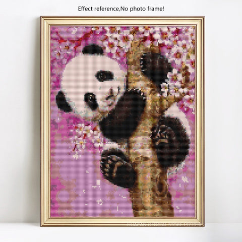 Image of PANDA WITH CHERRY BLOSSOMS Diamond Painting Kit - DAZZLE CRAFTER