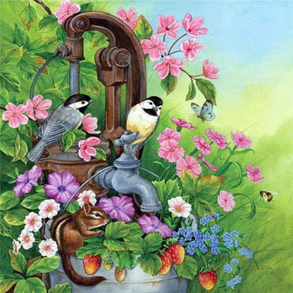 TWIN BIRDS & FLOWERS Diamond Painting Kit - DAZZLE CRAFTER