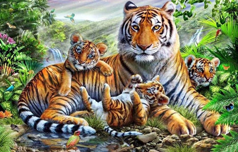 Image of TIGER FAMILY SERIES Diamond Painting Kit - DAZZLE CRAFTER