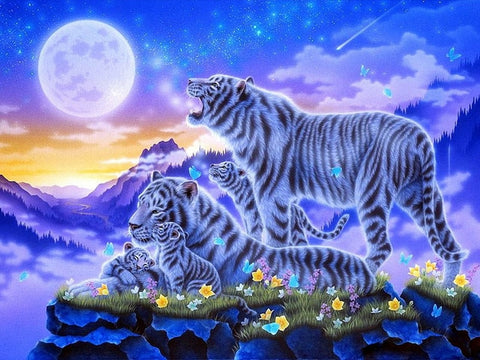 Image of TIGER FAMILY SERIES Diamond Painting Kit - DAZZLE CRAFTER
