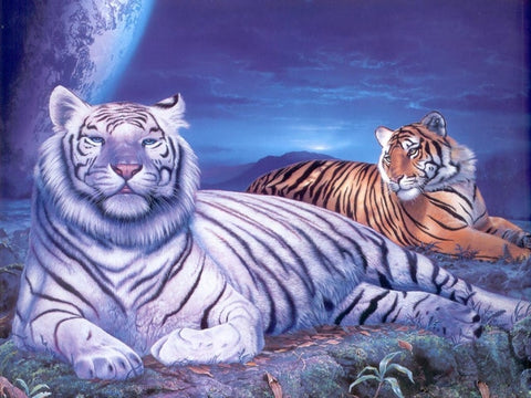 Image of TIGER FAMILY SERIES Diamond Painting Kit - DAZZLE CRAFTER