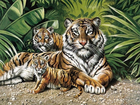 Image of TIGER FAMILY SERIES Diamond Painting Kit - DAZZLE CRAFTER