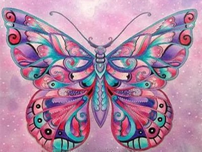 Violet Butterfly Handmade Resin Large Diamond Painting Tray +