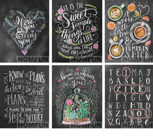 CHALKBOARD COLLECTION - LIFE QUOTES Diamond Painting Kit - DAZZLE CRAFTER