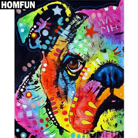Image of COLORFUL BULLDOG Diamond Painting Kit - DAZZLE CRAFTER