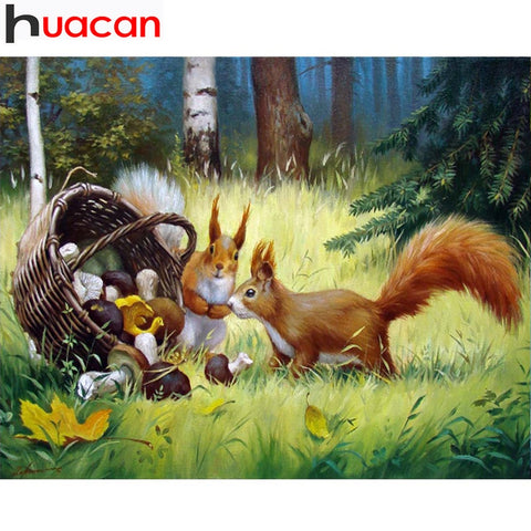 Image of PLAYFUL SQUIRRELS Diamond Painting Kit - DAZZLE CRAFTER