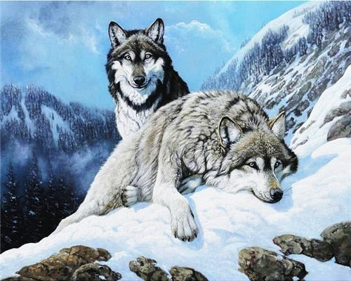 WOLVES IN THE SNOW SERIES Diamond Painting Kit - DAZZLE CRAFTER