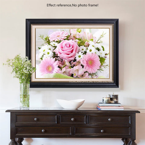 Image of PRETTY PINK FLOWERS Diamond Painting Kit - DAZZLE CRAFTER