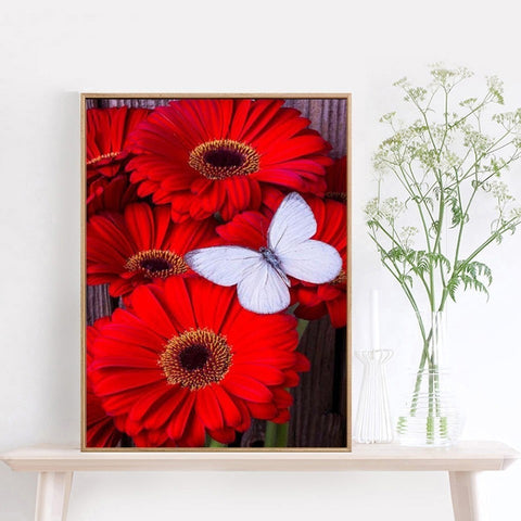 Image of RED FLOWERS SERIES Diamond Painting Kit - DAZZLE CRAFTER