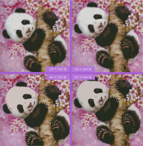 PANDA WITH CHERRY BLOSSOMS Diamond Painting Kit - DAZZLE CRAFTER