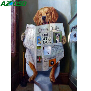 DOGGY IN THE POTTY Diamond Painting Kit - DAZZLE CRAFTER