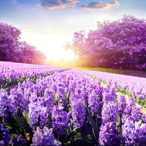 PURPLE FLOWER MEADOW SERIES Diamond Painting Kit - DAZZLE CRAFTER