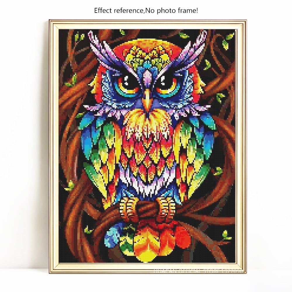 MULTICOLOR OWL Diamond Painting Kit – DAZZLE CRAFTER