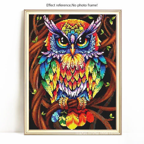 Image of MULTICOLOR OWL Diamond Painting Kit - DAZZLE CRAFTER