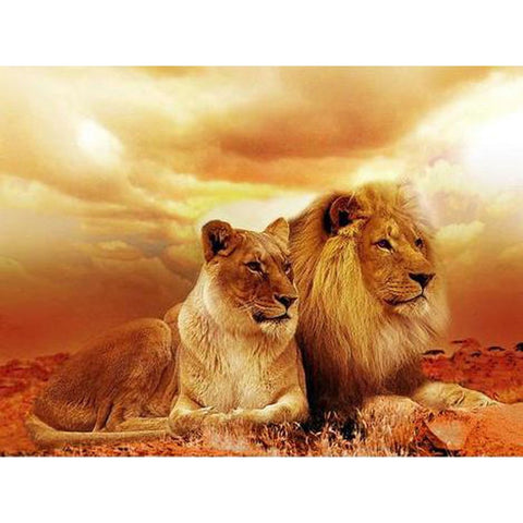 Image of THE LION COUPLE Diamond Painting Kit