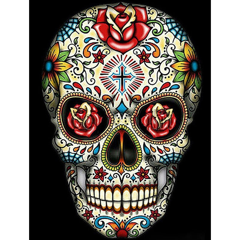 SKULL RED ROSE Diamond Painting Kit - DAZZLE CRAFTER