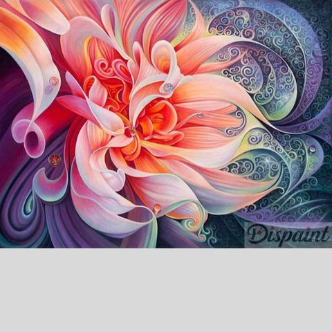 Image of PEACH ABSTRACT FLOWER Diamond Painting Kit - DAZZLE CRAFTER