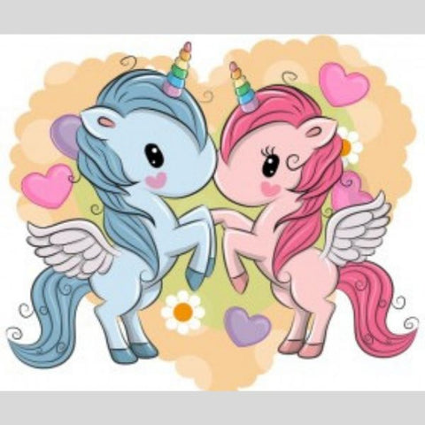Image of TWIN UNICORNS Diamond Painting Kit - DAZZLE CRAFTER